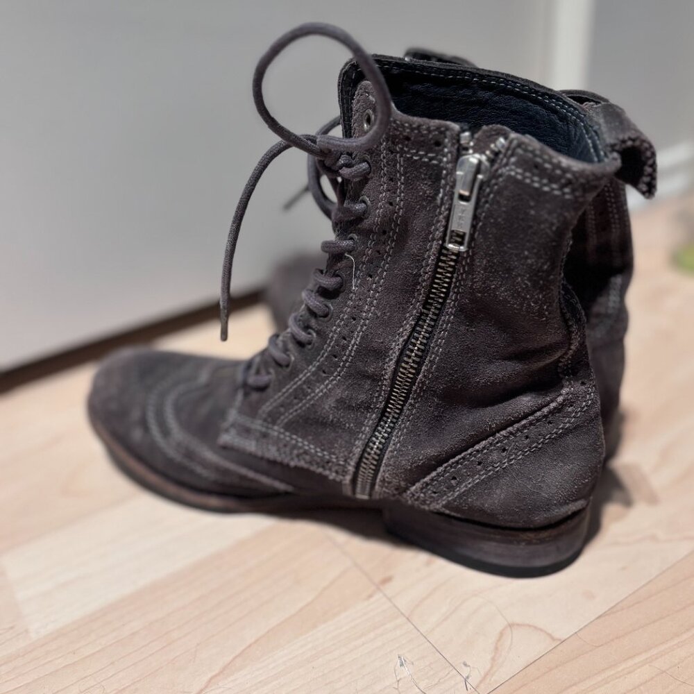All Saints Grey Leather boots size 39 - Picture 2 of 5